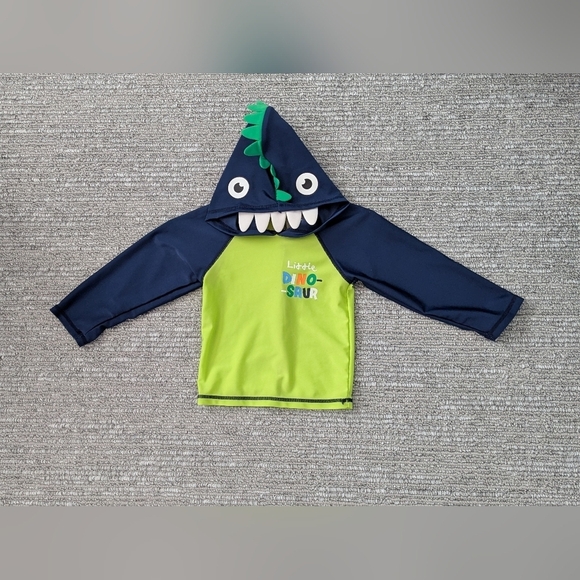 Sol Swim Little Dinosaur Hooded Swim Top - Size 18 Months - Picture 2 of 6
